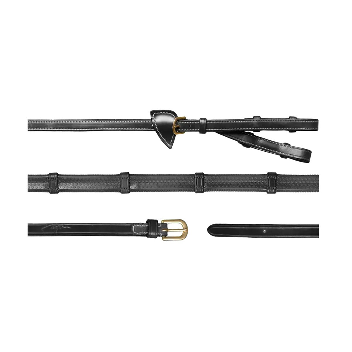 DY'ON 1/2 Converter Rubber Reins With 7 Leather Loops D Collection