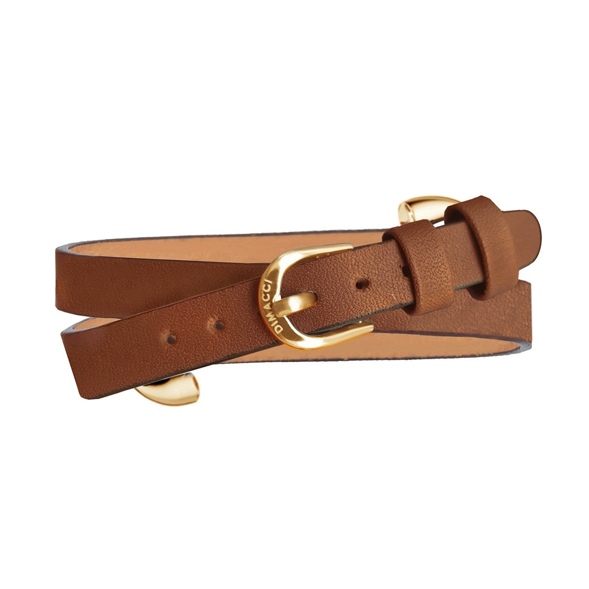 Dimacci Favorit Horse Bit Bracelet Cognac | Gold Plated