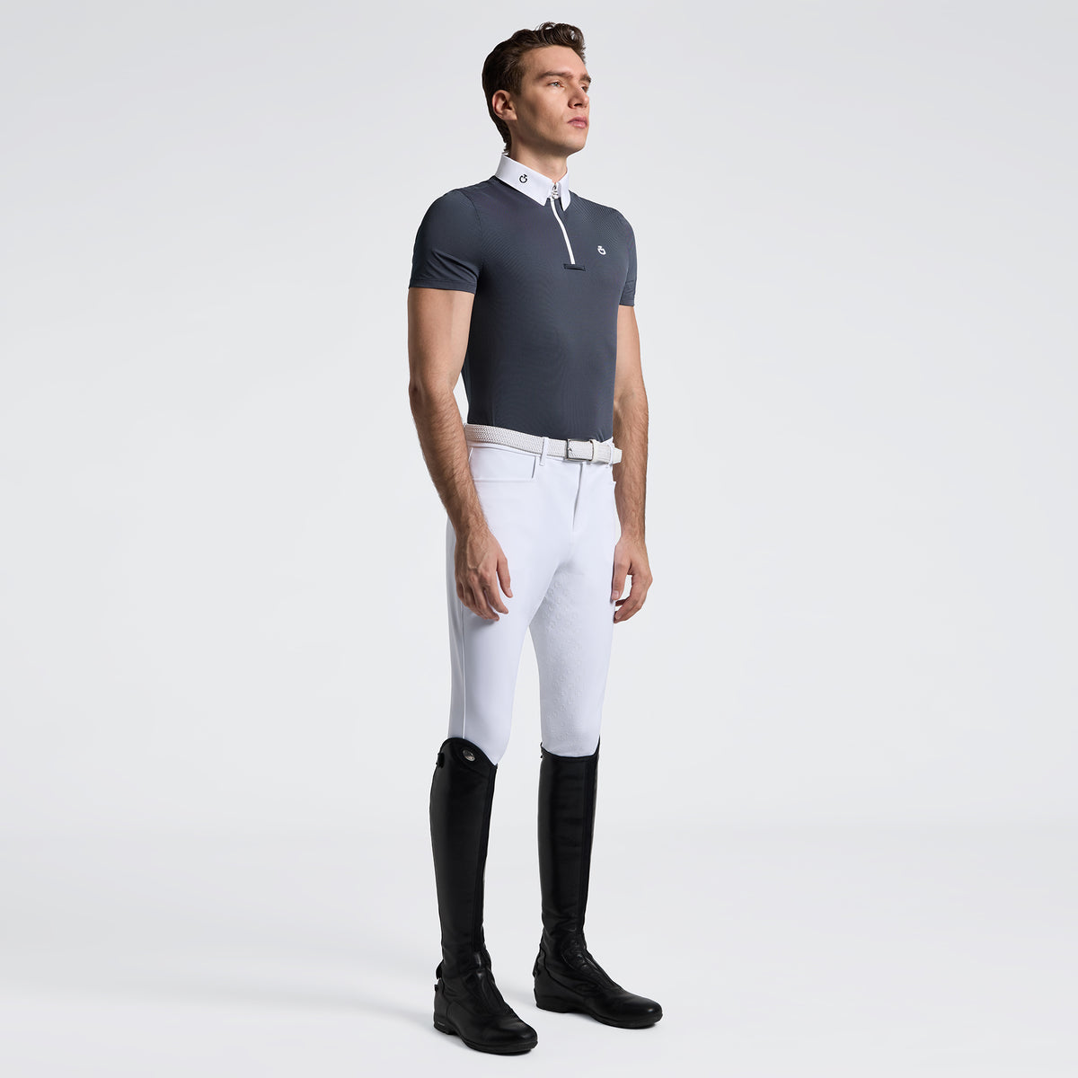 Men's Short Sleeve Riding Shirt Zip Competition