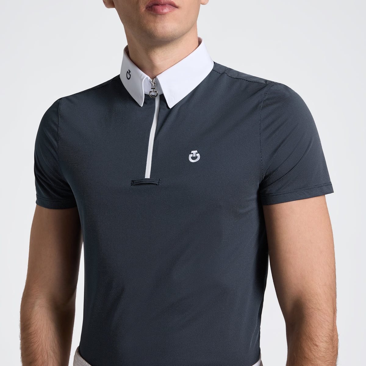 Men's Short Sleeve Riding Shirt Zip Competition