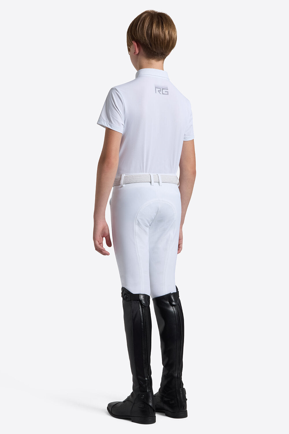 Boy's S Riding Shirt in Micro Perforated Jersey with Zip