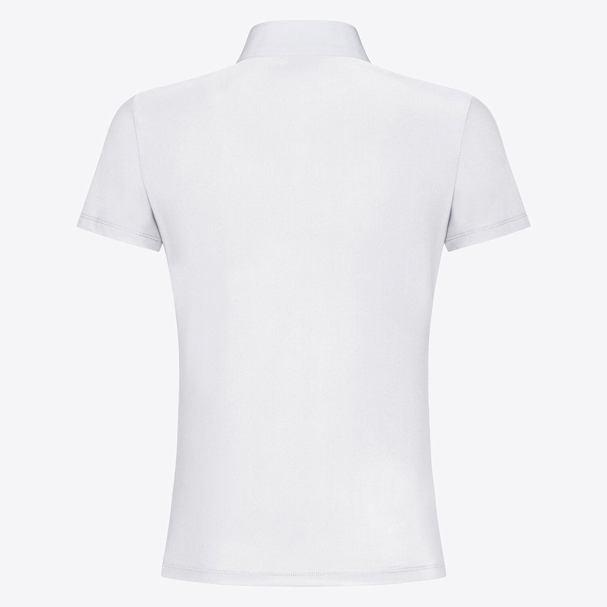Cavalleria Toscana Girl's Competition Shirt in Technical Jersey with Buttons S/S White