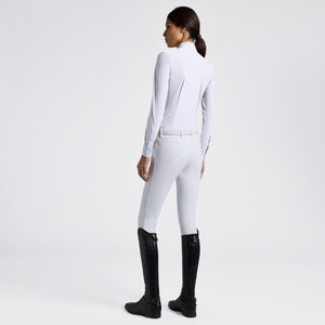 Cavalleria Toscana Women's L/S Bib Competition Shirt with Heat-Sealed Details-White