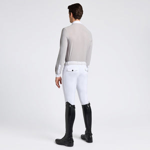 Cavalleria Toscana Men's Competition Shirt with Perforated Pocket L/S