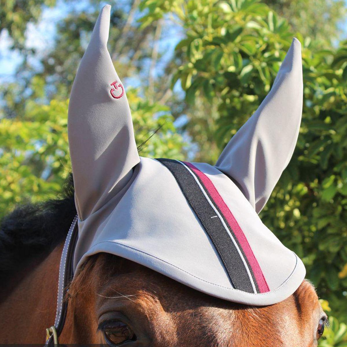 Cavalleria Toscana Embroidered Rhombi Ear Bonnet