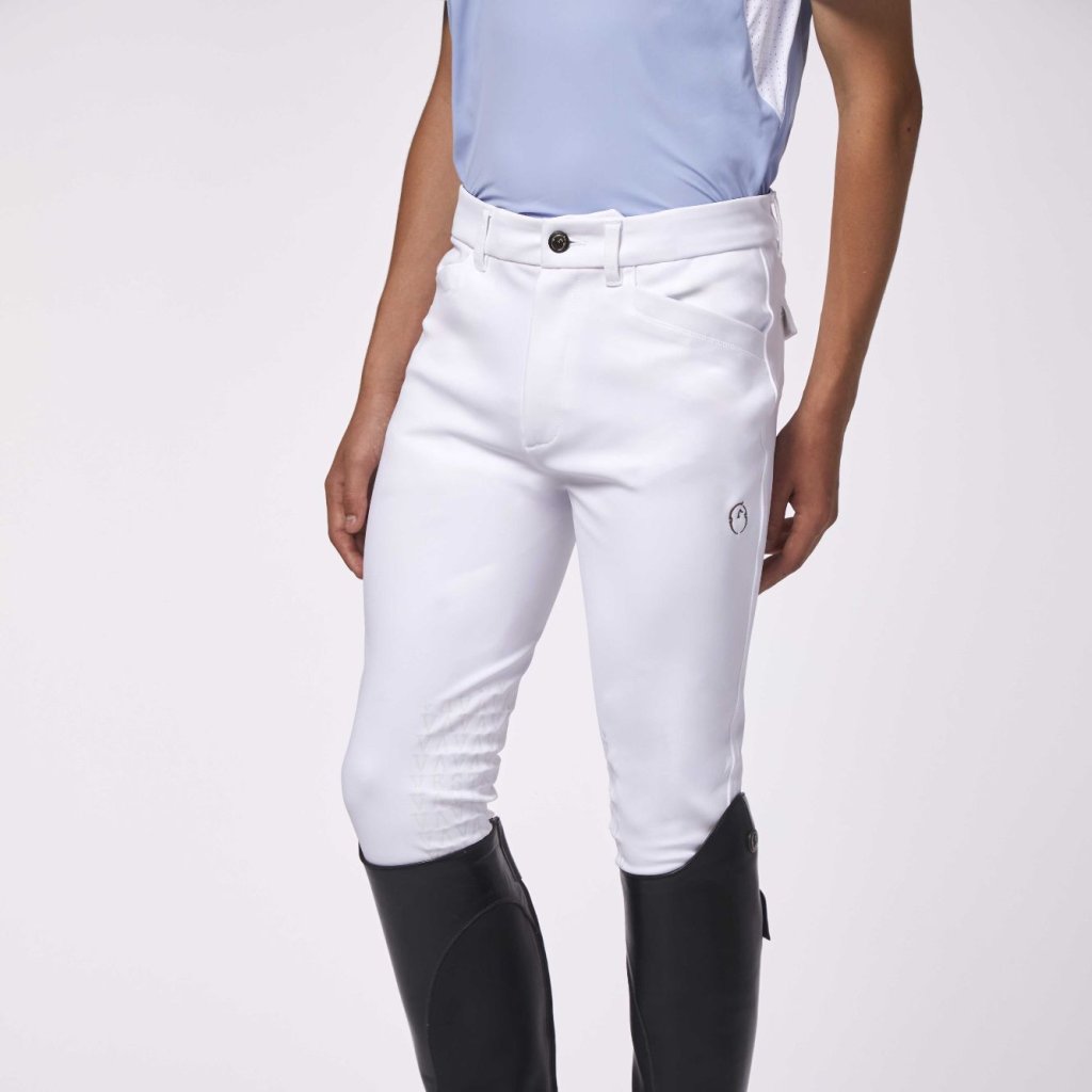 Boys San Diego Riding Breeches with Knee Grip Optical White