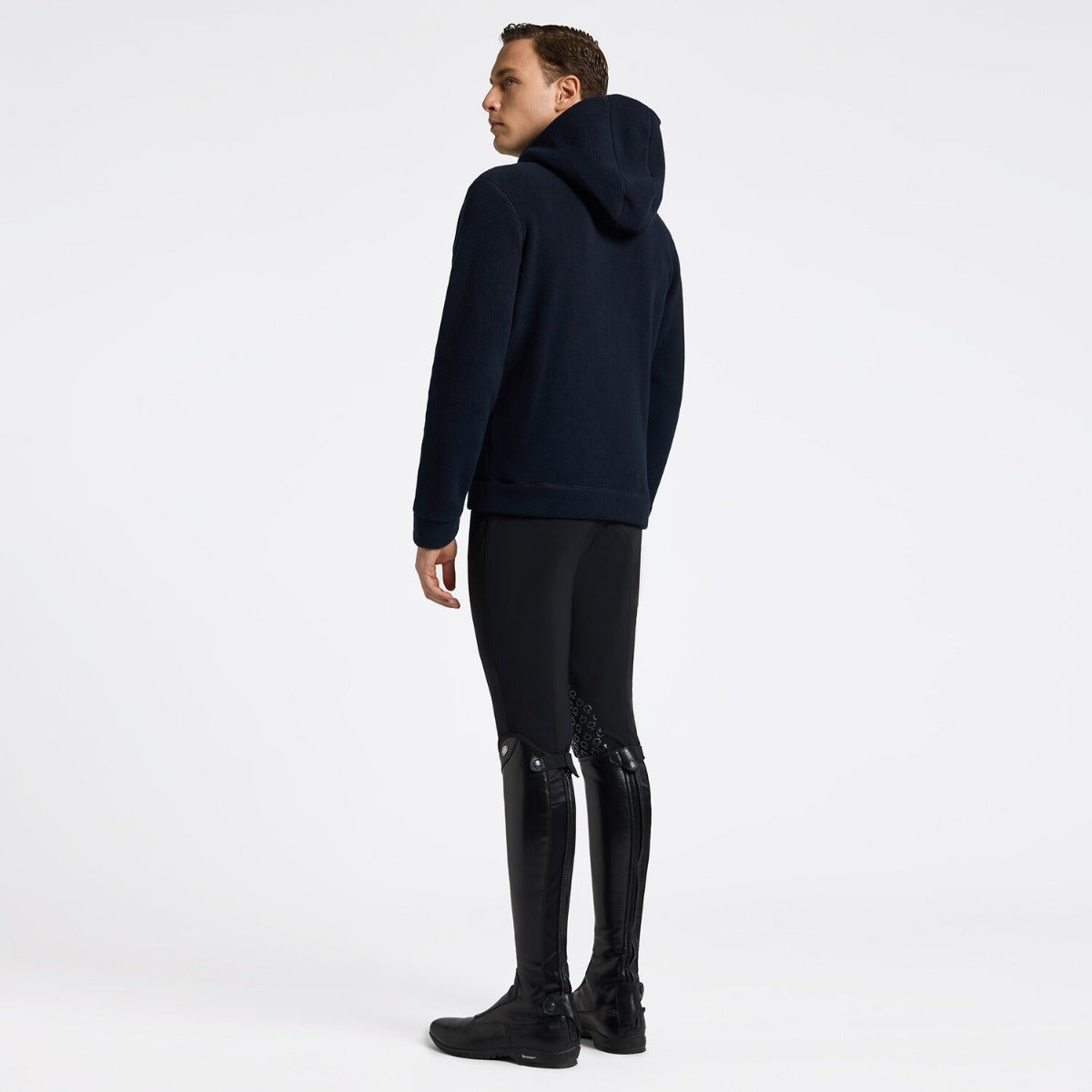 Cavalleria Toscana Men's Zip-Up Technical Fleece Hoodie