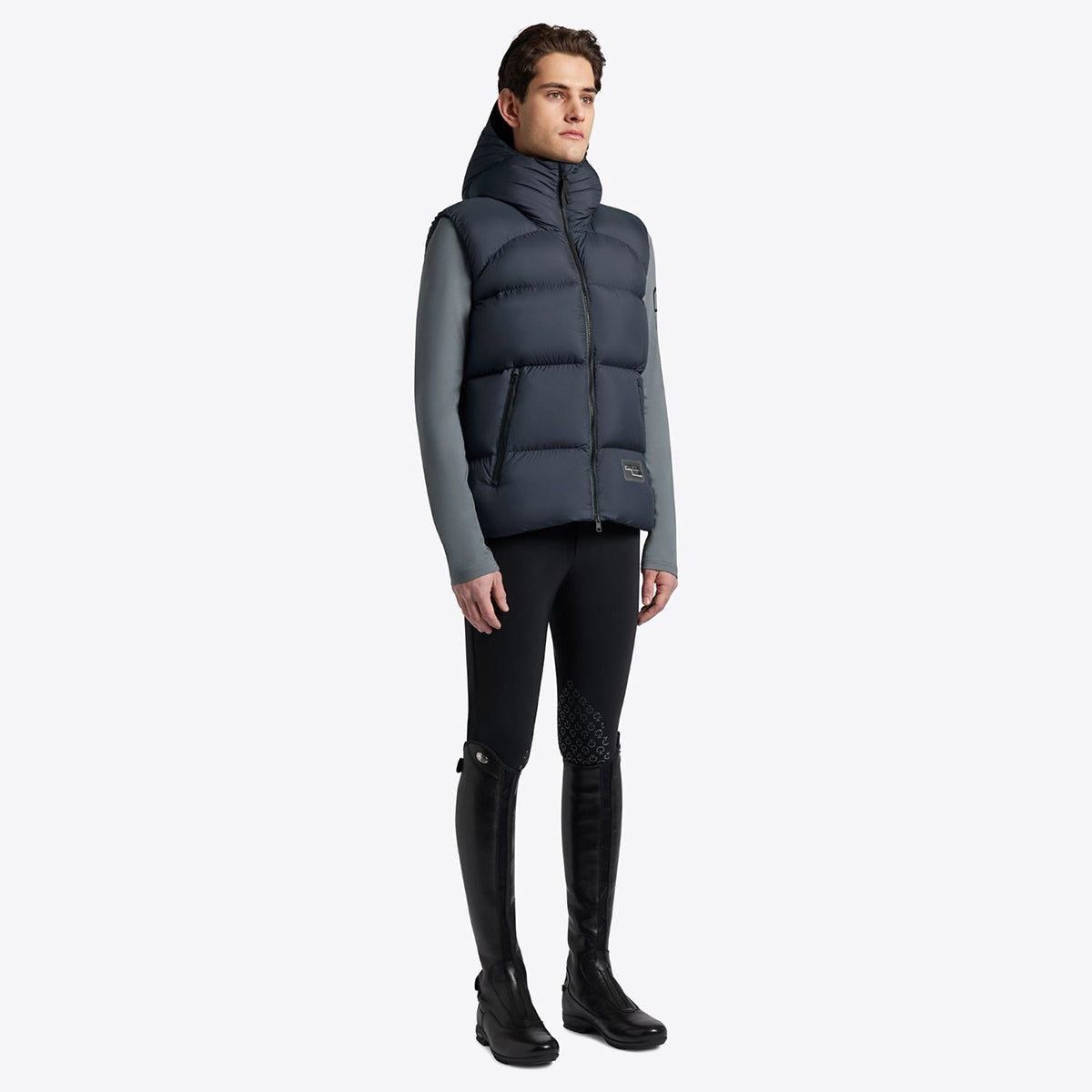 Cavalleria Toscana Men's Hooded Down Padded Nylon Vest