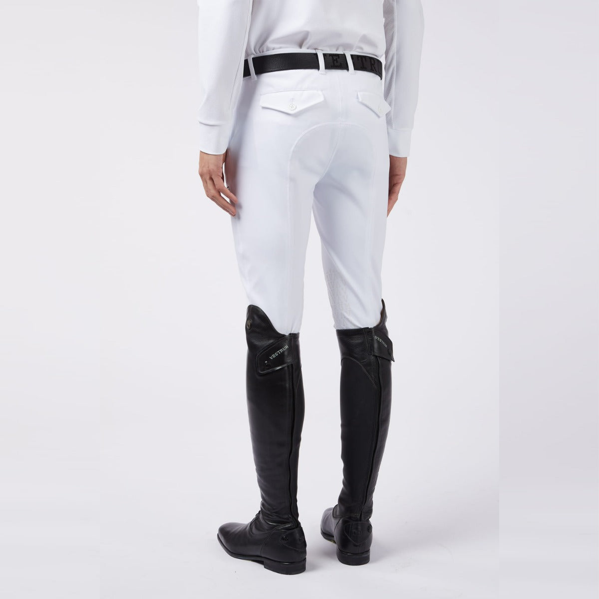 Men's Stelvio Knee Grip Riding Breeches TK Fabric-Optical White