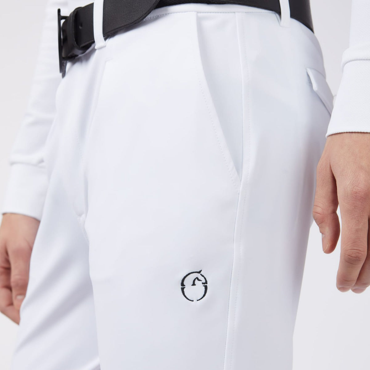 Men's Stelvio Knee Grip Riding Breeches TK Fabric-Optical White