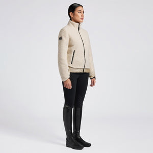 Cavalleria Toscana Women's Teddy Bear Fleece + Nylon Zip Up