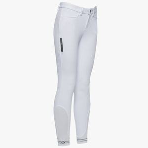 Cavalleria Toscana Kids Perforated Logo Tape Grip Breeches White