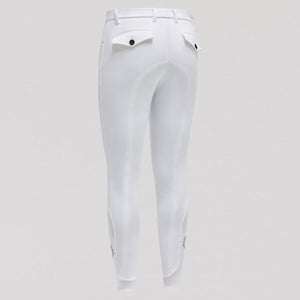 Cavalleria Toscana Men's Jersey Mesh Insert Riding Breeches-White