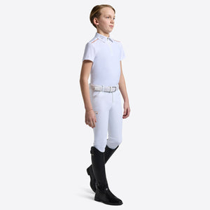 RG Boys’ Short Sleeves Competition Polo with Perforated Inserts-White