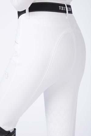 Women's Marileva Riding Breeches With Knee Grip White