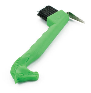 Horse Head Plastic Hoof Pick with Brush