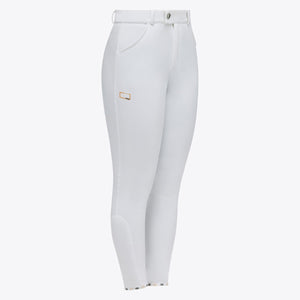 RG Junior's Unisex Jumping Breeches with Gel Knee Patches-White