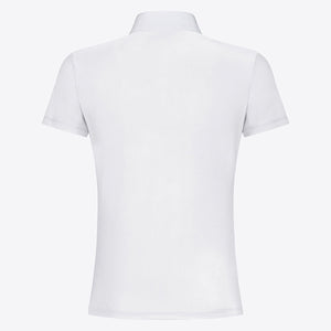 Cavalleria Toscana Girl's Competition Shirt in Technical Jersey with Buttons S/S White