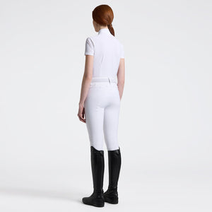 Cavalleria Toscana Women's Competition Shirt in Technical Jersey with Zip-White