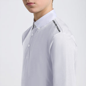Cavalleria Toscana Boy's L/S Jersey w/Insert Print Logo-White
