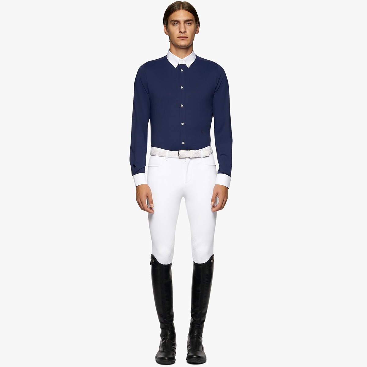Cavalleria Toscana Men's Guibert Shirt L/S-Navy-37