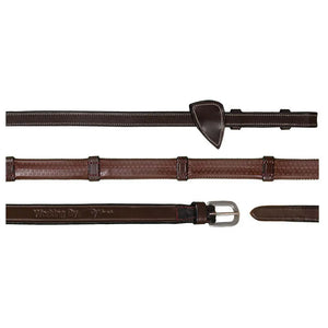 1/2" Rubber Reins With 7 Leather Loops By Dyon
