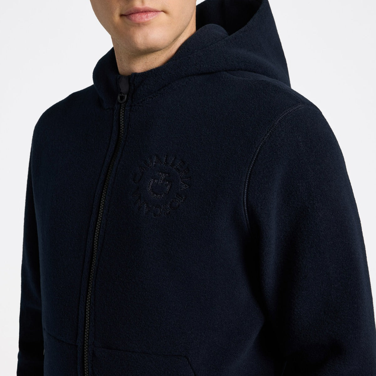 Cavalleria Toscana Men's Zip-Up Technical Fleece Hoodie