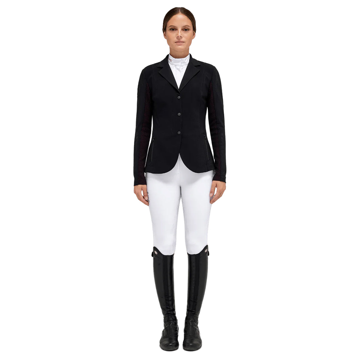 Cavalleria Toscana Women's  Revo Perforated Light Tech Knit Zip Riding Jacket