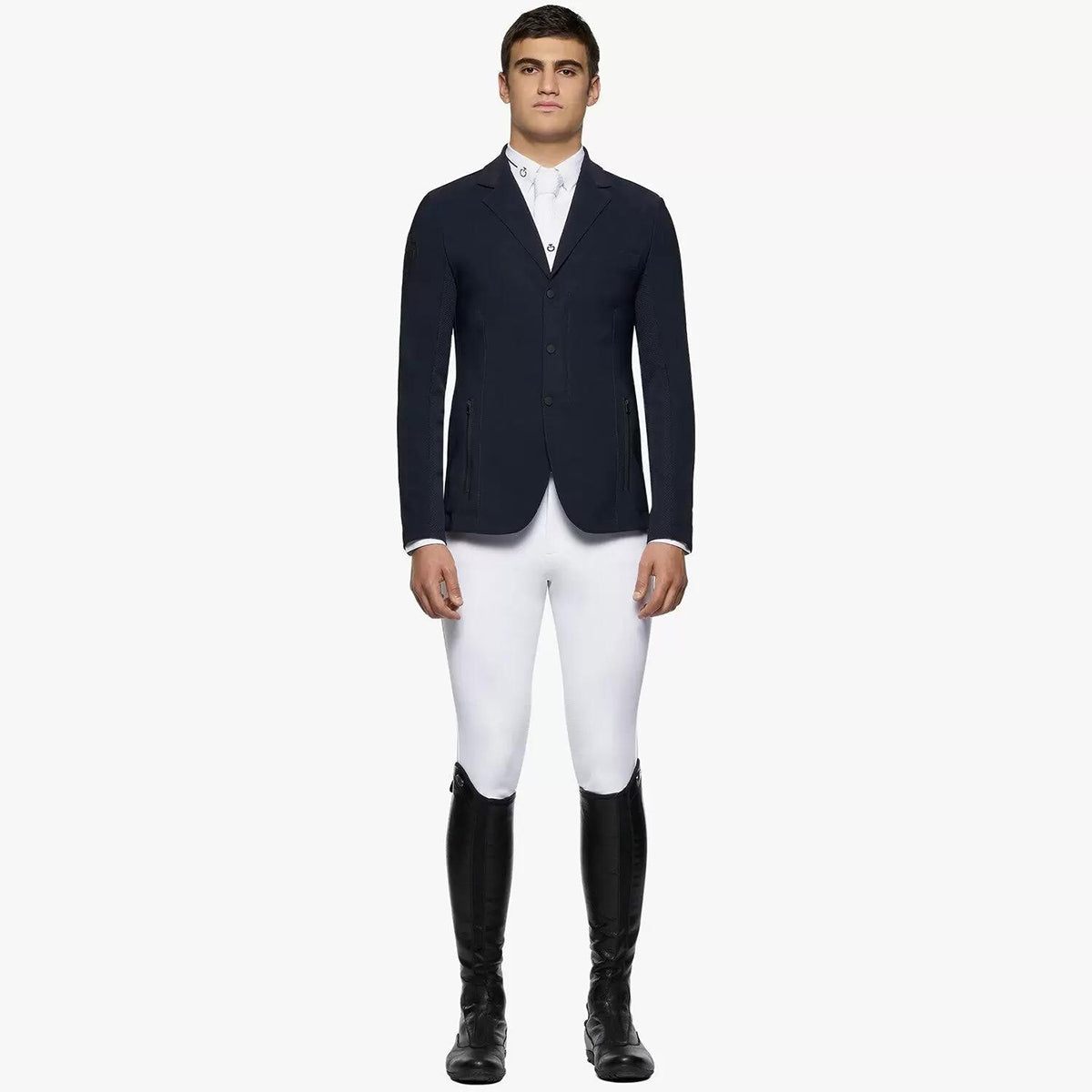 Cavalleria Toscana Men's R-EVO Light Tech Knit Zip Riding Jacket