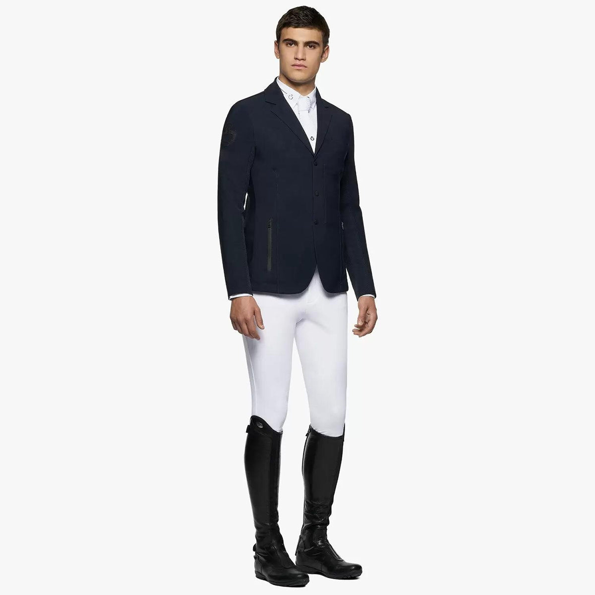 Cavalleria Toscana Men's R-EVO Light Tech Knit Zip Riding Jacket