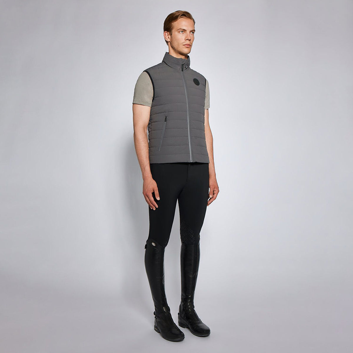 Cavalleria Toscana Men's Lightweight Puffer Vest w/ Hidden Hood