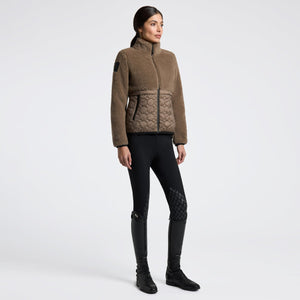 Cavalleria Toscana Women's Teddy Bear Fleece and Nylon Zip Jacket
