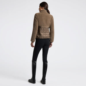 Cavalleria Toscana Women's Teddy Bear Fleece and Nylon Zip Jacket