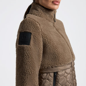 Cavalleria Toscana Women's Teddy Bear Fleece and Nylon Zip Jacket