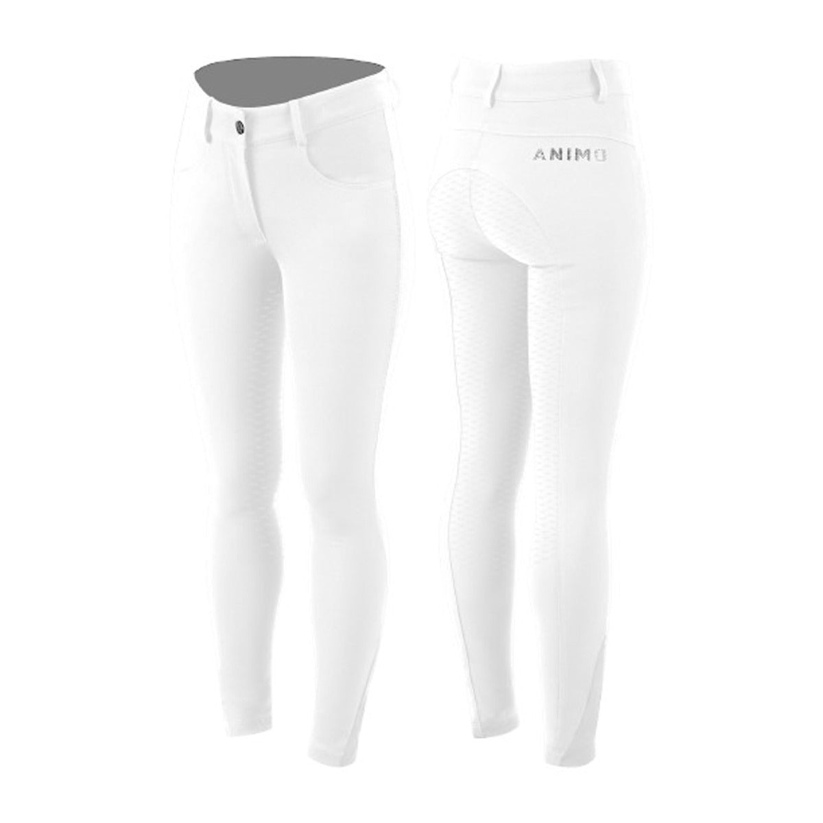 Animo Women's Navajo Full Grip Us Riding Breeches-White