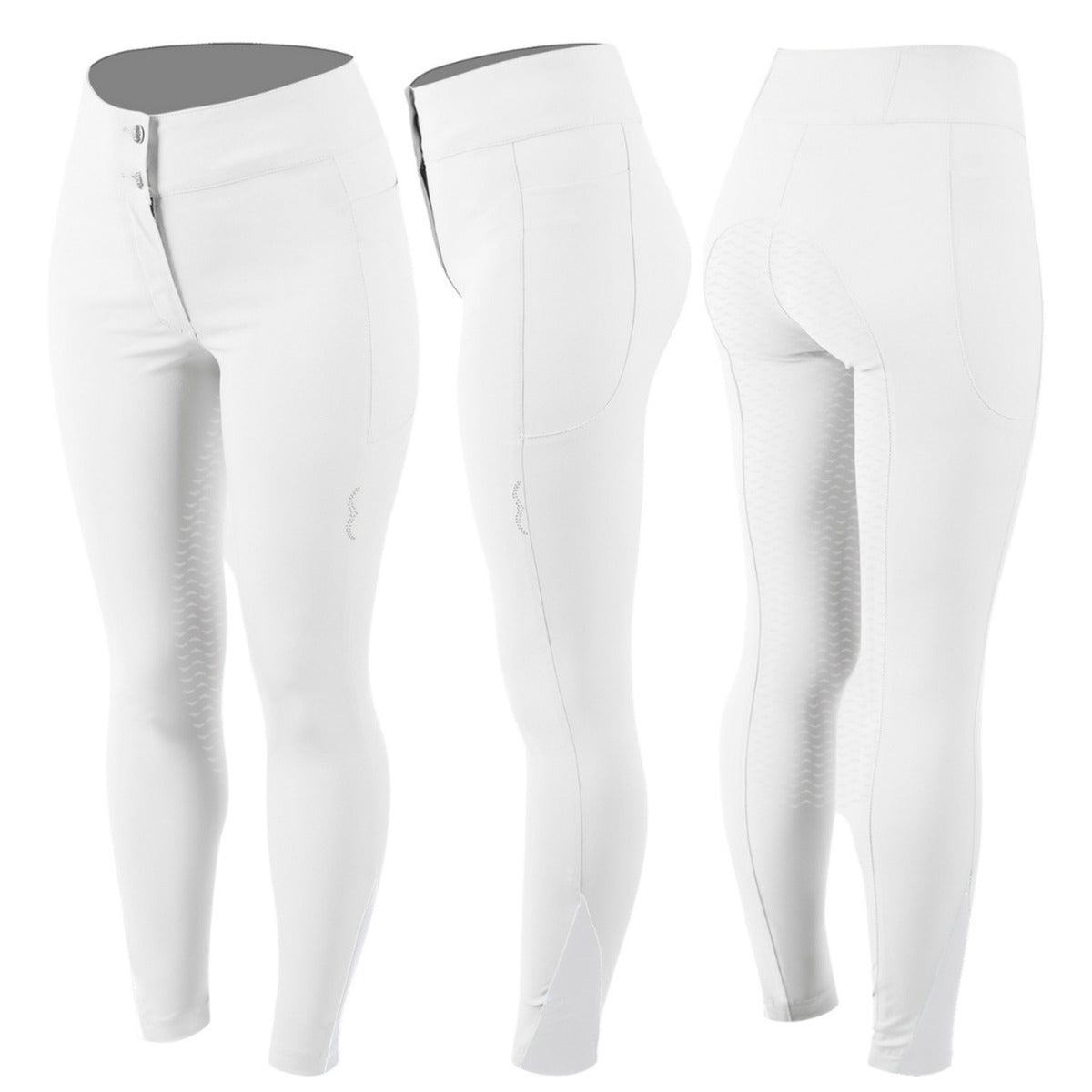 Animo Women's Nedgar Full Grip Riding Breeches-White