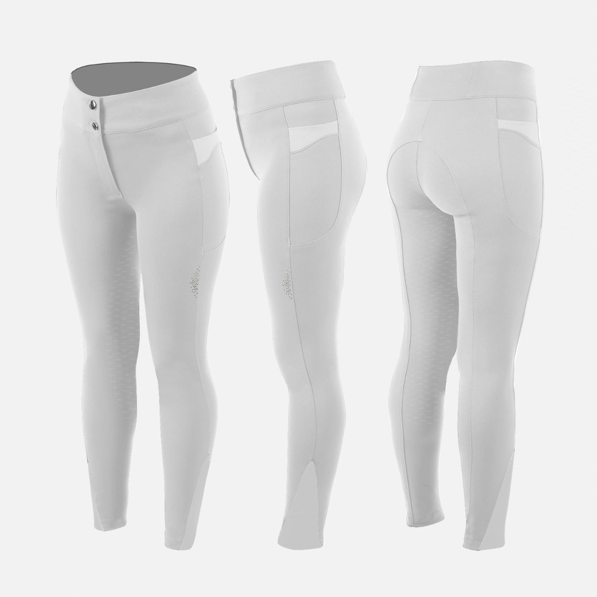 Animo Women's Nicky Full Grip Riding Breeches-White