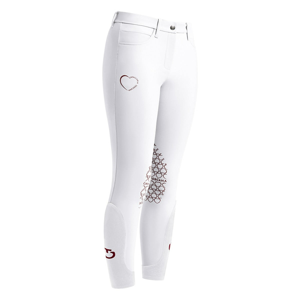Cavalleria Toscana Girl's Mini Heart Knee Patch Breeches-White