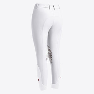 Cavalleria Toscana Girl's Mini Heart Knee Patch Breeches-White