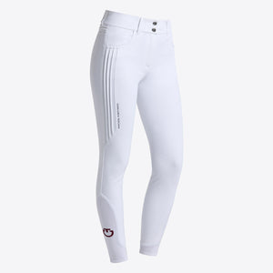 Cavalleria Toscana Women's Jumping Breeches with Knee Grip-White