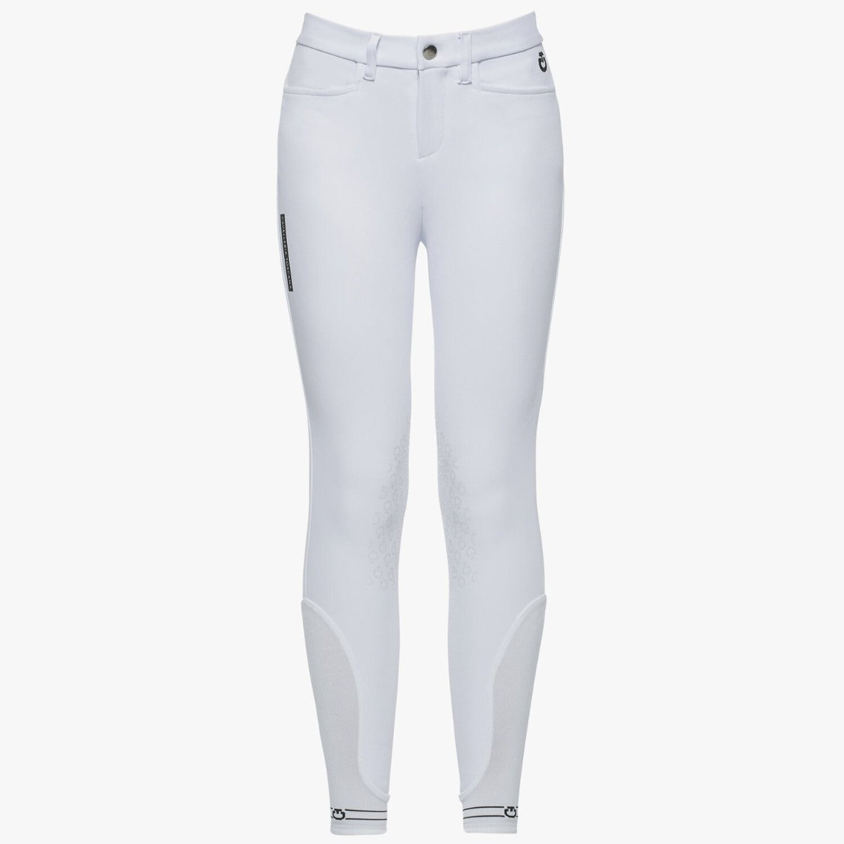 Cavalleria Toscana Kids Perforated Logo Tape Grip Breeches White
