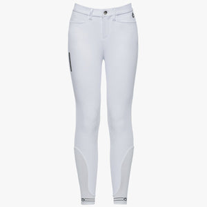 Cavalleria Toscana Kids Perforated Logo Tape Grip Breeches White