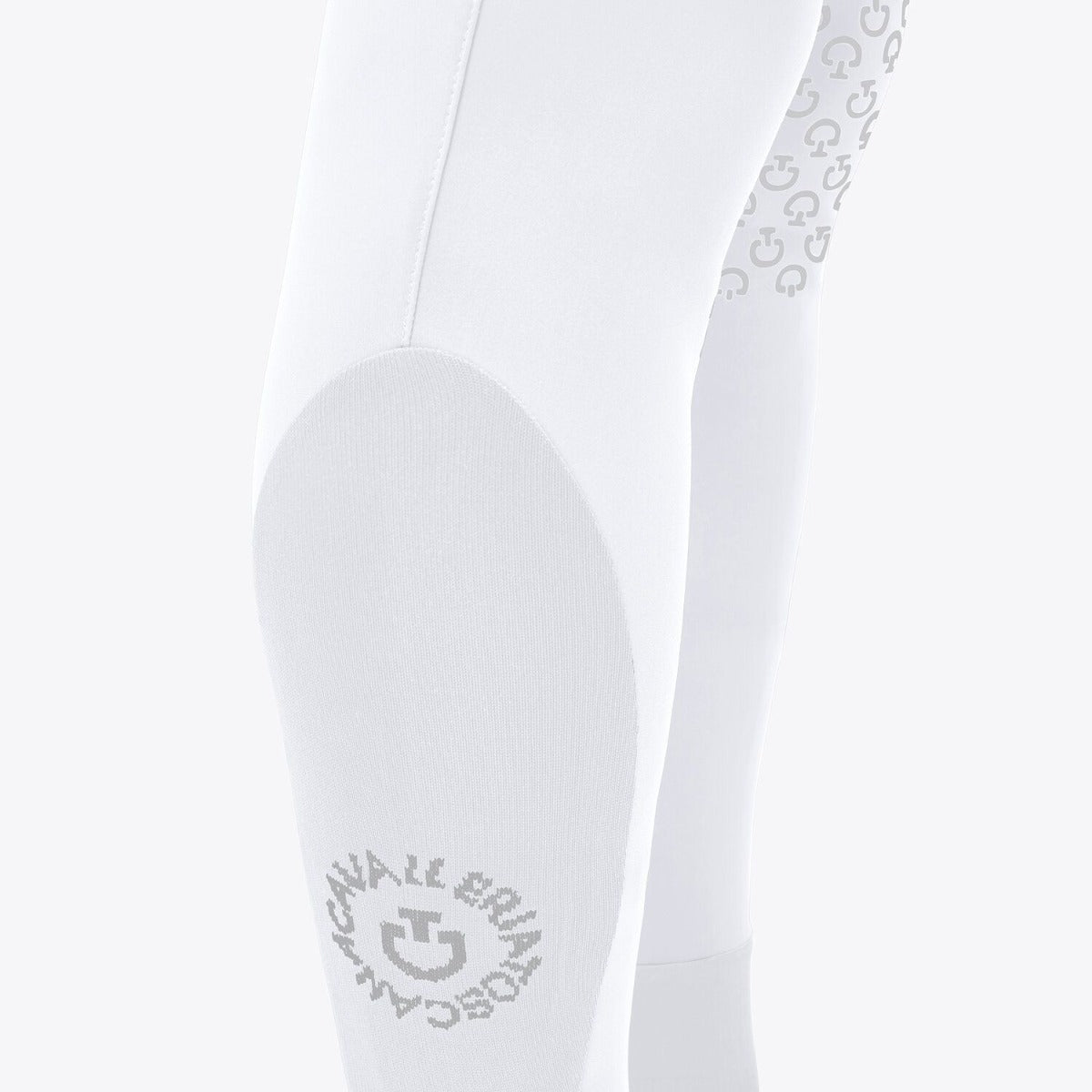 Cavalleria Toscana Men's Jersey Mesh Insert Riding Breeches-White