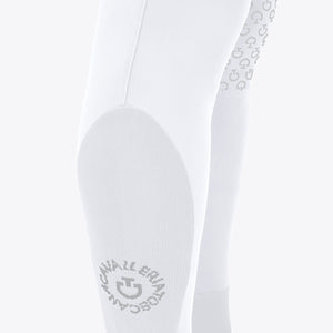 Cavalleria Toscana Men's Jersey Mesh Insert Riding Breeches-White