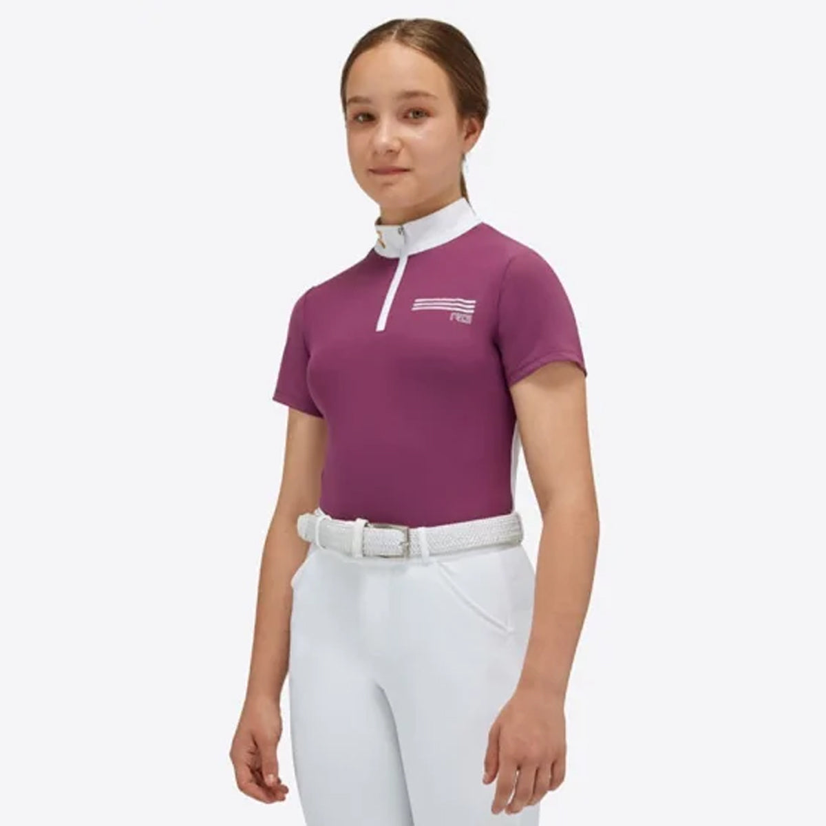 RG Girl's Jersey S/S Competition Zip Polo