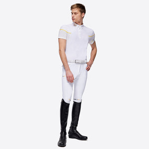 RG Men's Jersey S/S Button Competition Polo-White