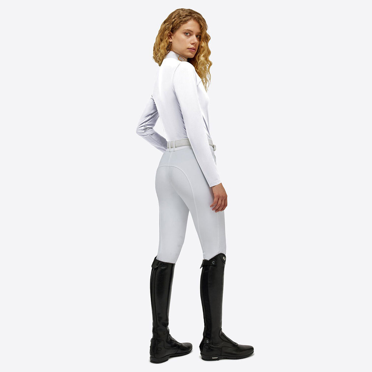 RG Women's Jersey L/S Competition Zip Polo White