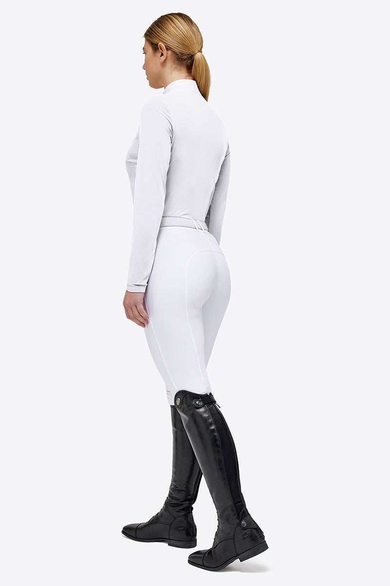 RG Women's Jersey L/S Zip Competition Polo White