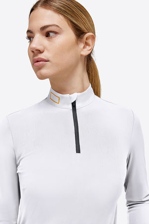 RG Women's Jersey L/S Zip Competition Polo White