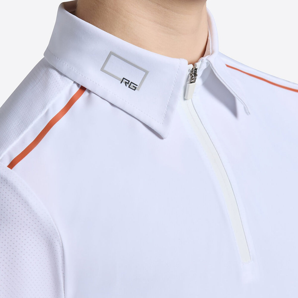 RG Boys’ Short Sleeves Competition Polo with Perforated Inserts-White